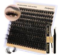 DIY Fluffy Lash Clusters Kit 10-18mm Thick Lash Extensions 180D Individual Eyelashes 90D-D Curl-200Pcs with Bond & Remover