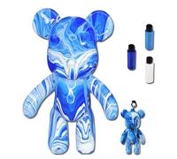 DIY Fluid Bear + Keychain Creativity Paints Set for Home Decor (Blue,White,DarkBlue)