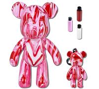 DIY Fluid Bear + Keychain Creativity Paints Set for Home Decor (Red,White,Pink)