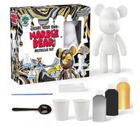 DIY Fluid Marble Bear Kit - Acrylic Pouring Paint Set - Drip Art Kit for Kids & Adults - Customizable Teddy Bear Painting Kit - Creative Home Craft Set & Gift Idea for Art Lovers (Metallic Kit)