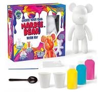 DIY Fluid Marble Bear Kit - Acrylic Pouring Paint Set - Drip Art Kit for Kids & Adults - Customizable Teddy Bear Painting Kit - Creative Home Craft Set & Gift Idea for Art Lovers (Neon Kit)