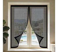 DIY Fly Screen Windows 100 x 160 cm with Selfadhesive Window Nets to Keep Bugs Out Fine Mesh Design Prevents Tiny Insects from Entering for Windows Doors and Patio Screens, Black