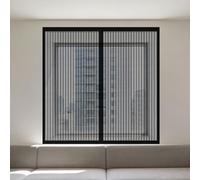 DIY Fly Screen Windows 100 x 170 cm Keep Fly Mosquito Out Window Net Fine Mesh Design Prevents Tiny Insects from Entering for Living Room Bedroom Offfice, Black