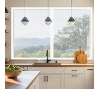 DIY Fly Screen Windows 100 x 60 cm with Selfadhesive Magnetic Window Screen Insect Mesh Custom Size for Living Room Bedroom Offfice, White