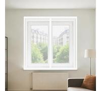 DIY Fly Screen Windows 105 x 125 cm Keep Fly Mosquito Out Window Screen Mesh for Bug with Installation Accessories for Window, Bedroom, Living Room, Kitchen Patio, White