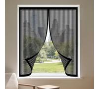 DIY Fly Screen Windows 110 x 90 cm Selfadhesive Tape Selfadhesive Screen Protective Net with Installation Accessories for Windows Doors and Patio Screens, Black