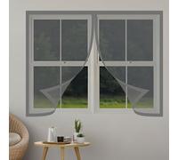 DIY Fly Screen Windows 115 x 120 cm Keep Fly Mosquito Out Mosquito Net for Window Excellent Ventilation While Blocking Bugs for Living Room Bedroom Offfice, Grey