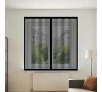 DIY Fly Screen Windows 115 x 85 cm Keep Fly Mosquito Out Window Screen Mesh for Bug with Installation Accessories for Window, Bedroom, Living Room, Kitchen Patio, Black