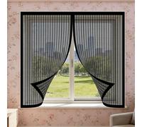 DIY Fly Screen Windows 130 x 85 cm Selfadhesive Tape Insect Mesh Mosquito Net Window Custom Size for Window, Bedroom, Living Room, Kitchen Patio, Black