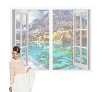 DIY Fly Screen Windows 135 x 135 cm Selfadhesive Tape Magnetic Window Fly Screens Excellent Ventilation While Blocking Bugs for Windows Doors and Patio Screens, White