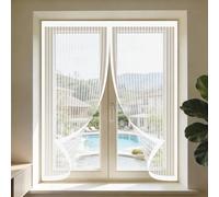 DIY Fly Screen Windows 140 x 170 cm Keep Fly Mosquito Out Window Netting for Insects with Installation Accessories for Windows Doors and Patio Screens, White