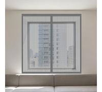 DIY Fly Screen Windows 145 x 180 cm Keep Fly Mosquito Out Window Net Fine Mesh Design Prevents Tiny Insects from Entering for Living Room Bedroom Offfice, Grey