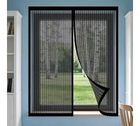 DIY Fly Screen Windows 145 x 60 cm Selfadhesive Tape Adjustable DIY Window Fly Screen Excellent Ventilation While Blocking Bugs for Living Room Bedroom Offfice, Black