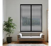 DIY Fly Screen Windows 145 x 60 cm Selfadhesive Tape Insect Mesh Mosquito Net Window Excellent Ventilation While Blocking Bugs for Living Room Bedroom Offfice, Black