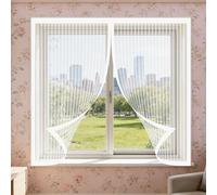 DIY Fly Screen Windows 155 x 60 cm Selfadhesive Tape Insect Mesh Mosquito Net Window Custom Size for Window, Bedroom, Living Room, Kitchen Patio, White