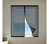 DIY Fly Screen Windows 175 x 160 cm with Selfadhesive Fly Screen for Window Fine Mesh Design Prevents Tiny Insects from Entering for Windows Doors and Patio Screens, Black