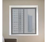 DIY Fly Screen Windows 180 x 110 cm Selfadhesive Tape Selfadhesive Screen Protective Net Custom Size for Window, Bedroom, Living Room, Kitchen Patio Window, Grey