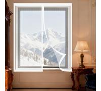 DIY Fly Screen Windows 180 x 120 cm Selfadhesive Tape Bug Net for Windows Fine Mesh Design Prevents Tiny Insects from Entering for Living Room Bedroom Offfice, White