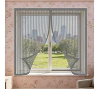 DIY Fly Screen Windows 60 x 100 cm Selfadhesive Tape Insect Mesh Mosquito Net Window Custom Size for Window, Bedroom, Living Room, Kitchen Patio, Grey