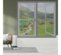 DIY Fly Screen Windows 60 x 110 cm Keep Fly Mosquito Out Window Nets to Keep Bugs Out with Installation Accessories for Home, Office, Bedroom, Living Room Kitchen, Grey
