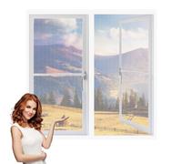 DIY Fly Screen Windows 60 x 110 cm with Selfadhesive Window Insect Screen Mesh Net with Installation Accessories for Living Room Bedroom Offfice, White
