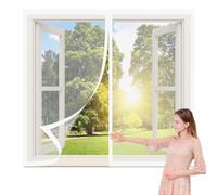 DIY Fly Screen Windows 80 x 100 cm Selfadhesive Tape Window Mesh Insect Screen for Windows Custom Size for Window, Bedroom, Living Room, Kitchen Patio, White