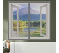 DIY Fly Screen Windows 80 x 110 cm Keep Fly Mosquito Out Mosquito Net for Window Fine Mesh Design Prevents Tiny Insects from Entering for Living Room Bedroom Offfice, Grey