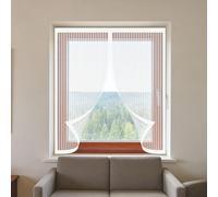 DIY Fly Screen Windows 85 x 60 cm Selfadhesive Tape Fly Screen for Window Easy Install for Home, Office, Bedroom, Living Room Kitchen, White