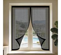 DIY Fly Screen Windows 90 x 70 cm Keep Fly Mosquito Out Window Netting for Insects with Installation Accessories for Windows Doors and Patio Screens, Black