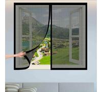 DIY Fly Screen Windows 90 x 70 cm with Selfadhesive Mosquito Net Window Insect Screen Mesh with Installation Accessories for Living Room Bedroom Offfice, Black