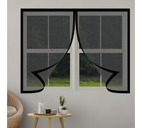 DIY Fly Screen Windows 95 x 85 cm Keep Fly Mosquito Out Mosquito Net for Window Excellent Ventilation While Blocking Bugs for Living Room Bedroom Offfice, Black