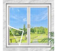DIY Fly Screens for Windows, Self-Adhesive & Cut-to-Size Window Netting for hexapod, Polyester Window Screen, Insect Mesh for Mosquito, Fly & Insect Protection(White Mesh White Frame,1 x 1.8m)