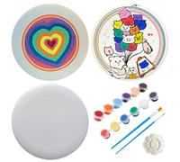 DIY Flying Disc Set for Kids & Adults - Creative Blank Flying Disc with 2 Paintbrushes, 12 Acrylic Colors & Palette, Perfect for Family Fun, Beach Games & Dog Interactive Play (Big/Adult)