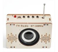 DIY FM Radio Model Science Toy for Kids Wooden STEM Technologia Experimental Tool Kit Learning Education School Supply,A