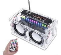 DIY FM Radio Speaker Kit, FM Radio DIY Electronic Speakers Soldering Kits with LED Indicators Remote Control All-in-1 DIY Kits