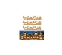 DIY Foldable Christmas Gingerbread House Cardboard Kit, Gingerbread Village Magic, Christmas Gingerbreads House Decoration with LED Lights, Xmas Holiday Home Indoor Decoration (3pcs)