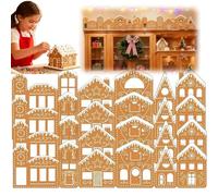 DIY Foldable Christmas Gingerbread House Cardboard Kit with LED Lights,Make a Xmas Gingerbread House Craft Decor Kit,Reusable Gingerbread House Display Kit, Indoor Christmas Decor (2Set)