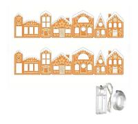 DIY Foldable Gingerbread House Cardboard Craft Kit with LED Lights - Pre-Cut Christmas Village Decor to Build, Festive Home Shelf & Cabinet Decoration for Holiday Parties