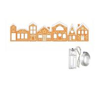 DIY Foldable Gingerbread House Cardboard Craft Kit with LED Lights - Pre-Cut Christmas Village Decor to Build, Festive Home Shelf & Cabinet Decoration for Holiday Parties