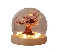 DIY for CHERRY Blossom Night Light Kit, Handmade Glowing Desktop Lamp with Acrylic Crystals and Wood Base, Battery Operated Decor for Bedroom Living Room Study(for for CHERRY blossoms)