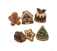 DIY for Diamond Art Fridge Magnets 6-Pack Christmas Theme DIY(man) | DIY pearl painting, acrylic material, 8cm size, 6 festive characters, refrigerator whiteboard use