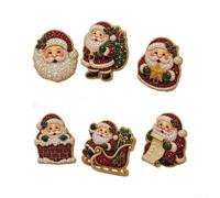 DIY for Diamond Art Fridge Magnets 6-Pack Christmas Theme DIY(old man) | DIY pearl painting, acrylic material, 8cm size, 6 festive characters, refrigerator whiteboard use