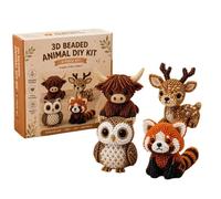 DIY Forest Animal Beading Kits, Cute 3D DIY Bead Animal Making Kit, Funny Beaded Animals Art Kit for Adults Kids, Novelty Forest Animals Bead Embroidery Craft Kits, for Handcraft Lover Gift