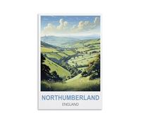DIY Frameless Paint by Number Kits Northumberland England with Brush and Acrylic Paint Kits Theme Digital Home Wall Artwork 30x40cm