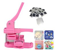 DIY Fridge Magnet Maker Kit, Square Button Press Machine for Custom Magnets, Includes 100 Pieces for Creative Projects