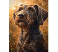 DIY German Wirehaired Pointer Stamped Cross Stitch Kits for Beginners Adults - Preprinted 11CT Easy Pattern Needlepoint Kits, Arts and Crafts for Home Decor (11.8x15.7inch) 801