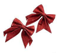 DIY Glitter Christmas Bow with Polyester Material for Tree and Wreath Decorations, Adds Festive Sparkle to Holiday Crafting (C)