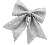 DIY Glitter Christmas Bow with Polyester Material for Tree and Wreath Decorations, Adds Festive Sparkle to Holiday Crafting (G)