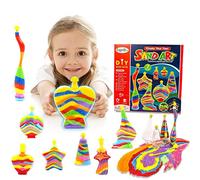DIY Glow in The Dark Sand Art Kit for Kids STEM Learning - Includes 8 Sand Colors with 2 Luminous, 7 Bottles & Pendant - Create Your Own Necklace
