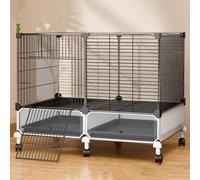 DIY Guinea Pig Cage Splash-Proof Bottom, Easy-Clean Pull-Out Tray & Encrypted Iron Mesh for Small Pets(14pcs)